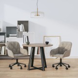 vidaXL Scaune rotative de bucătărie, 2 buc., gri deschis, catifea