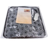 Covoras electric Damar, pentru incalzirea animalelor de companie, 70x50, Impermeabila, Rezistenta la uzura, Temperatura reglabila si constanta, Gri/Ne