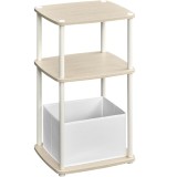 SONGMICS Masuta laterala tip noptiera, cu 3 rafturi si cos textil, cadru metalic, 30x34x58 cm, bej Household NewTrend