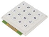 Tastatură numerică albă cu 16 butoane, rezistență mecanică 1.000.000 cicluri