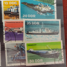 TS21 - Timbre serie DDR 1981 Mi 2651-56 Maritim - Vapoare