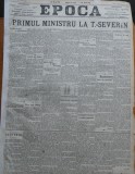 Ziarul Epoca, 23 Septembrie 1899; Primul Ministru la Turnu Severin