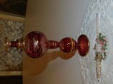 Sticla vintage cristal pictat Bohemia, pentrtu esenta parfum