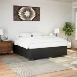 Cumpara ieftin Cadru de pat, negru, 200x200 cm, piele ecologică
