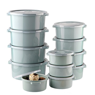 Set 12 Cutii alimente (4X500 ml, 4X1000 ml, 4X2000 ml), Verde deschis, Capac cu dispozitiv de eliberare aer foto