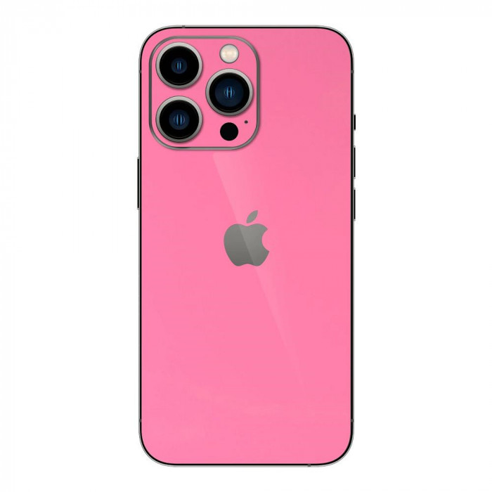 Set Doua Folii Skin Acoperire 360 Compatibile cu Apple iPhone 13 Pro Max - Wrap Skin Hot Glossy Pink