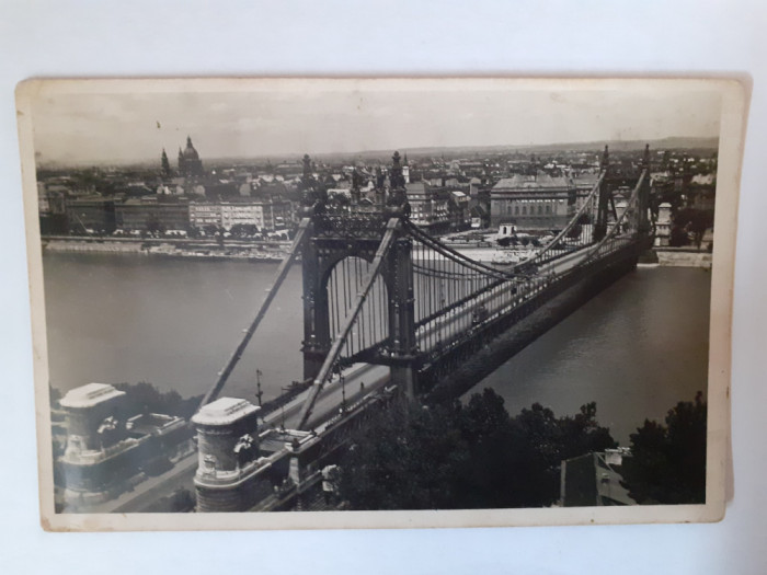 Carte poștală cu Podul Elisabeta din Budapesta &icirc;n 1972