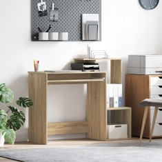 vidaXL Birou de Calculator Sonoma Oak Stejar Sonoma MDF cu furnir de stejar