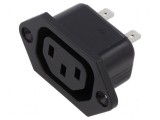 Conector alimentare AC soclu mamă 10A 250VAC IEC 60320 IP30