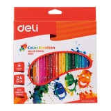 Creioane colorate 24 culori color emotion Deli