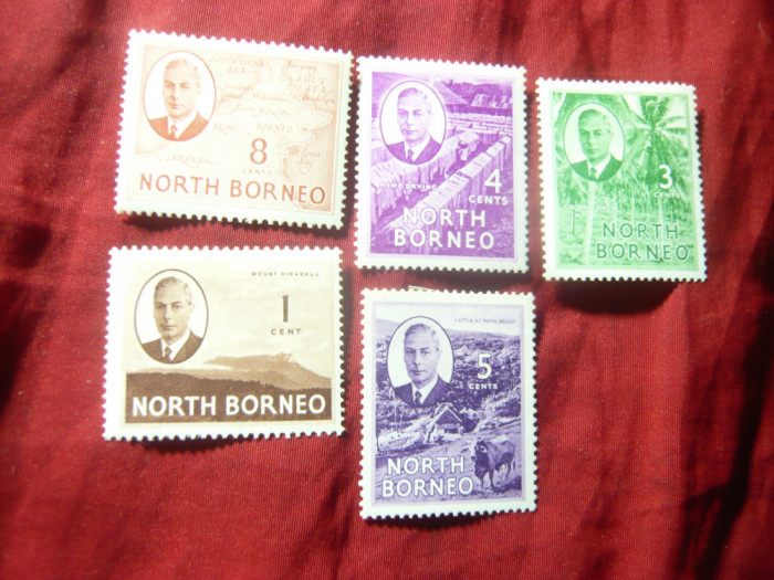 Serie mica North Borneo colonie britanica 1950 R.George VI ,sarniera