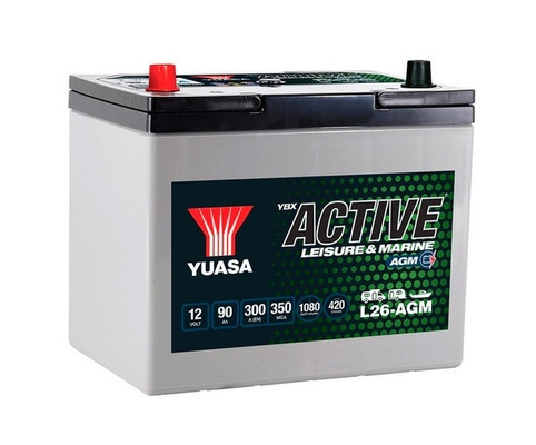 Baterie Yuasa 12V 90AH/300A activ activ și AGM marin (L+ Standard) 259x168x232 B00 (AGM/Deep Cycle/Dual Scop)