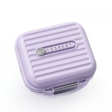Cutie medicamente, flippy, mov, 7 compartimente, portabila si compacta, 7.8x7.2x3.5 cm, ideala pentru uzul cotidian