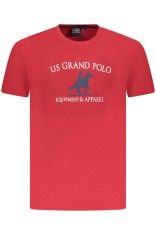 U.S. Grand POLO Tricou barbati cu imprimeu, din bumbac, rosu, S
