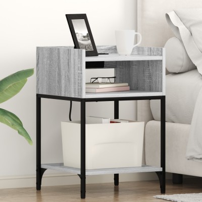 vidaXL Dulap de noapte sonoma gri 40 x 40 x 61 cm Lemn compozit foto