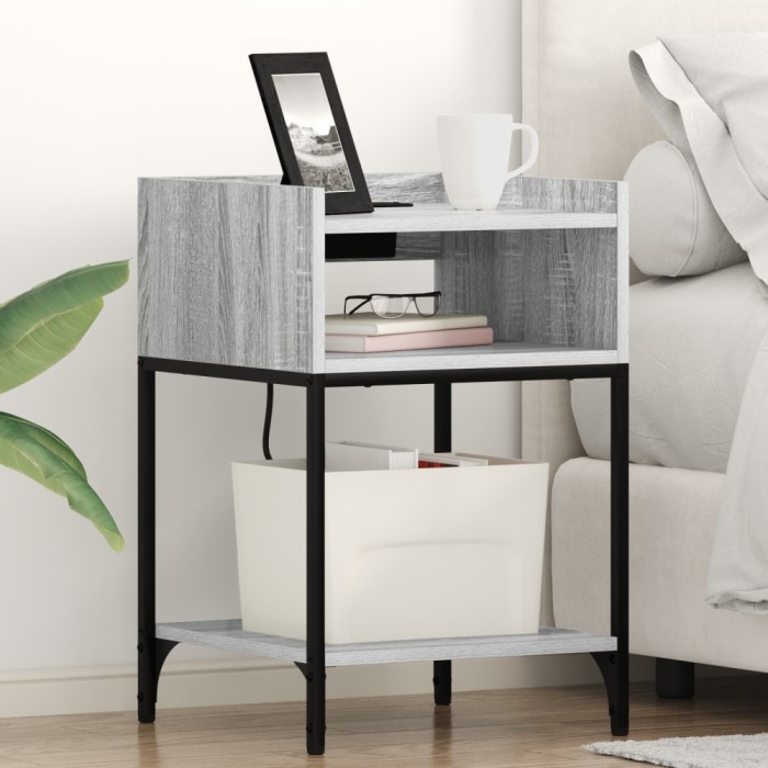 vidaXL Dulap de noapte sonoma gri 40 x 40 x 61 cm Lemn compozit