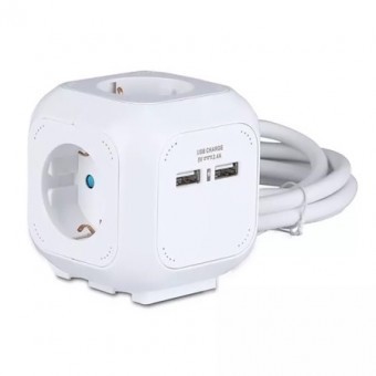 PRELUNGITOR CUBIC 3X1.5MM 1.4M 4 CAI 16A + 2 USB 2.1A foto