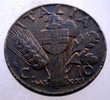 1.723 ITALIA WWII VITTORIO EMANUELE III 10 CENTESIMI 1943 R, Europa, Bronz-Aluminiu