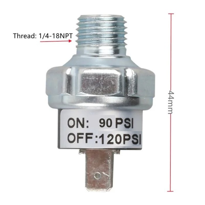 Presostat de linie profesional pentru compresor de aer 90-120PSI 1/4&quot;
