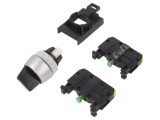 Comutator Rotativ Negru 22mm 3 Pozitii IP65