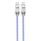 Cablu tipe-c la tipe-c pd100w, 1m hoco crystal, blue