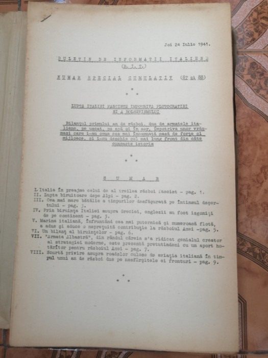Giuseppe Sabbarese - articole italiene din perioada fascista 1940-1943 dactilogr