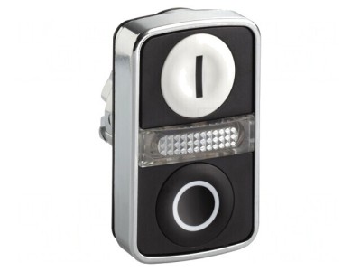 Comutator dublu 22mm alb/negru IP66 foto