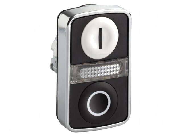 Comutator dublu 22mm alb/negru IP66