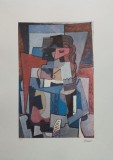 Pablo Picasso - Femme en corset lisant un livre (Femeie in corset citind o carte), litografie originala