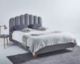 Cumpara ieftin Pat Cloud 180x200 cm Tapitat Catifea Gri Somiera Inclusa (cod ML 2006-04)
