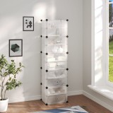 VidaXL Suport de pantofi, transparent, 44x31,5x153,5 cm, PP