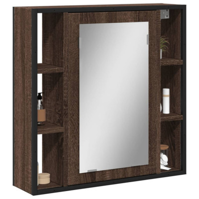 vidaXL Dulap baie cu oglindă stejar maro 60x16x60 cm lemn compozit foto