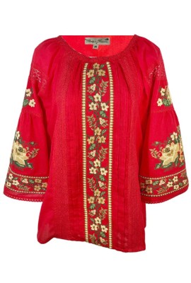 Bluza tip ie dama RIAG, marime L, rosu/bej foto
