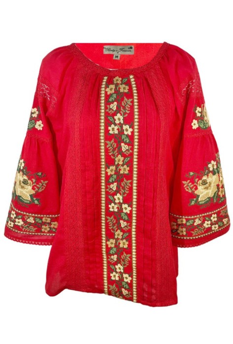 Bluza tip ie dama RIAG, marime L, rosu/bej