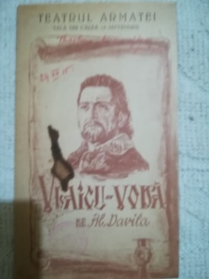 1955, Program Teatrul Armatei VLAICU VODA cu George Vraca regia Sahighian foto