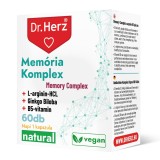 Capsule cu L-arginina, vitamina B5 si gingko biloba pentru memorie Dr Herz 60 buc
