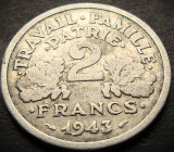 Cumpara ieftin Moneda istorica 2 FRANCI - FRANTA, anul 1943 * cod 3836, Europa, Aluminiu