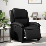 vidaXL Fotoliu rabatabil electric, negru, piele ecologică