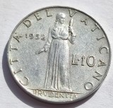 261. Moneda Vatican 10 lire 1952 (AN) (Al 260-lea Papa Pius al XII-lea), Europa