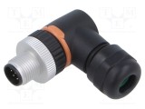 Conector LAPP M12 8 pini tată unghi 90&deg; IP67 pe cablu 30V