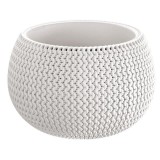 Ghiveci Decorativ Rotund Alb Prosperplast Splofy Bowl, 29x19.5 cm, Plastic, Model Imprimeu