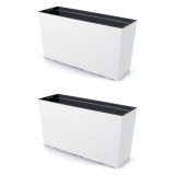 Cumpara ieftin Jardiniera decorativa, Urbi Case M, alb, set 2 buc, 77x23.5x40.6 cm, 27 L