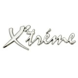 Emblema auto metalica, autoadeziva, model "X&rsquo;TREME", finisaj Crom, dimensiune,