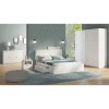Set dormitor (pat/ 2 noptiere/dulap), alb, RAMIAK