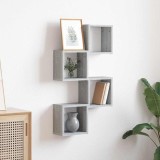 VidaXL Șemele de perete 4 pcs Gri 26 x 15 x 26 cm Lemn compozit