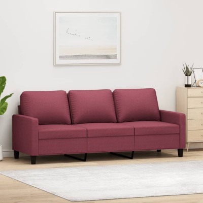 Gossi canapea cu 3 locuri, rosu vin, 180 cm, material textil foto