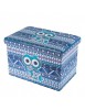 Taburete cu spatiu depozitare, Design, MDF/ Piele ecologica, 100 kg, 48 x 32 Blue Owl