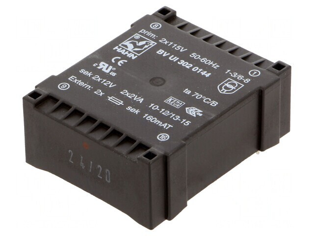 Transformator &icirc;ncapsulat 4VA 115V 12V 166mA