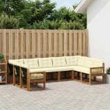 Cumpara ieftin Set de canapele de exterior 9 buc. 9-Locuri Natural si Crem