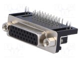 ConNfly D-Sub HD 26 Pin Soclu Mamă Unghi 90&deg; THT Alamă